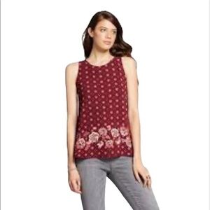 2/$15 Xhilaration - Maroon Patterned Tank top